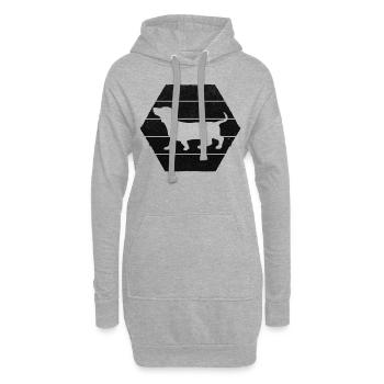Dackel-Hund Netter Dackel-Liebhaber - Hoodie-Kleid - Grau meliert - Vorne