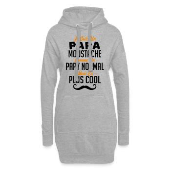 Je suis un papa moustachu carrément plus cool - Sweat-shirt à capuche long Femme - gris chiné - Devant