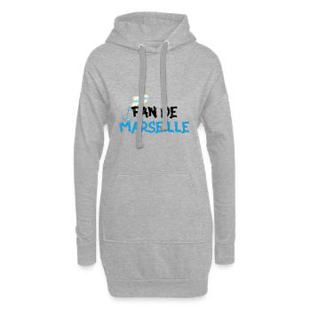 Fan de Marseille - Sweat-shirt à capuche long Femme - gris chiné - Devant