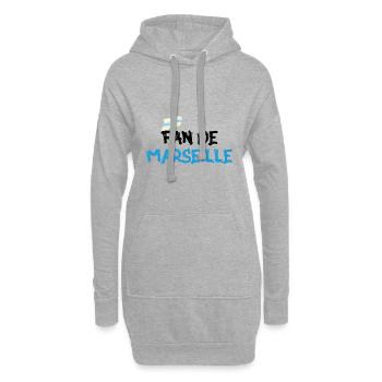Fan de Marseille - Sweat-shirt à capuche long Femme - gris chiné - Devant
