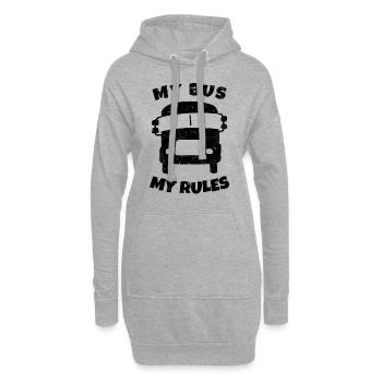 Schulbusfahrer Mein Bus Meine Regeln - Hoodie-Kleid - Grau meliert - Vorne