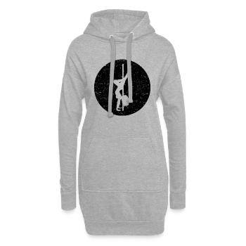 Pole Dancing Silhouette Pole Dancer Pole - Hoodie Dress - heather grey - Front