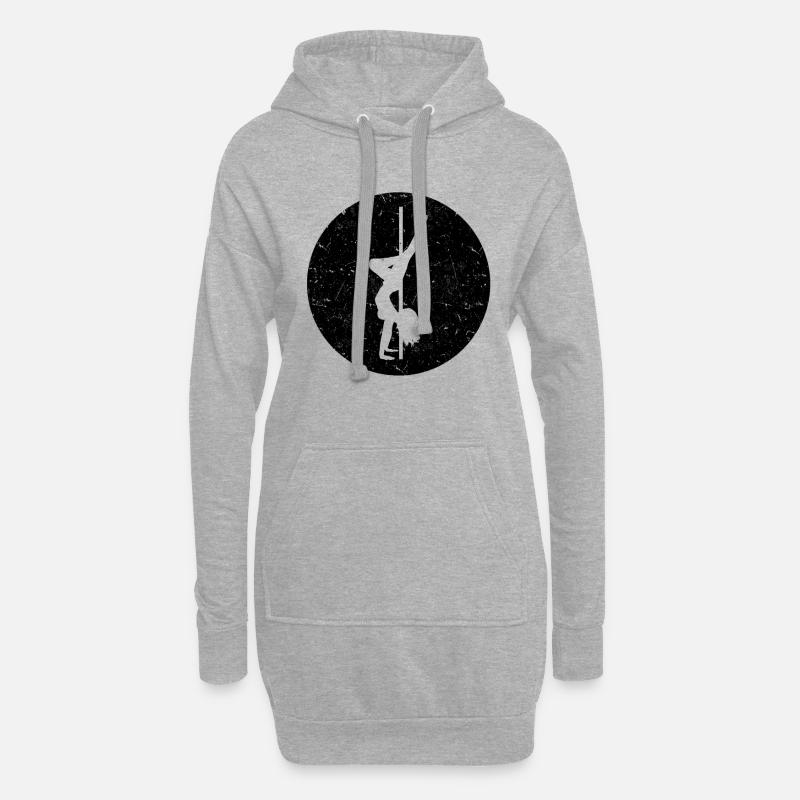 Pole Dancing Silhouette Pole Dancer Pole - Hoodie-Kleid - Grau meliert