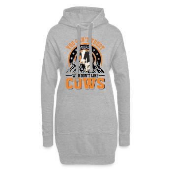 Cow Gift Farmer Cattle Breeder Vaches - Sweat-shirt à capuche long Femme - gris chiné - Devant