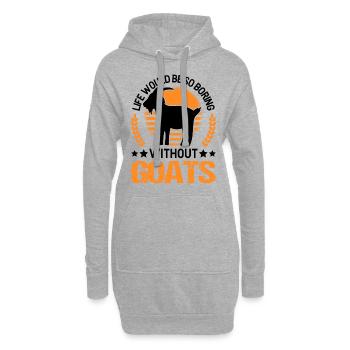 La vie serait si ennuyeuse sans chèvres - Sweat-shirt à capuche long Femme - gris chiné - Devant
