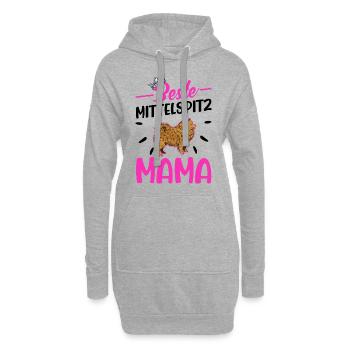 Beste Mittelspitz Mama - Hoodie-Kleid - Grau meliert - Vorne
