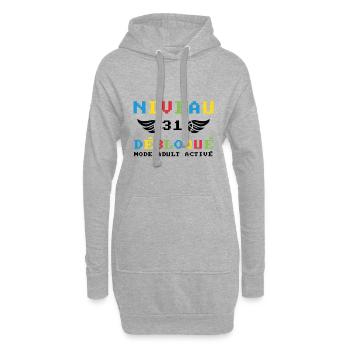 Niveau 31 Débloqué mode adult activé - Sweat-shirt à capuche long Femme - gris chiné - Devant