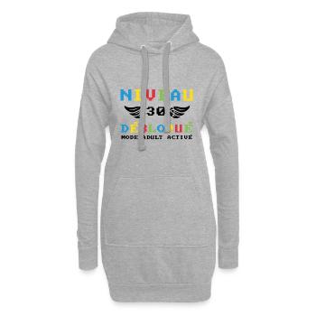 Niveau 30 débloqué mode adult activé - Sweat-shirt à capuche long Femme - gris chiné - Devant