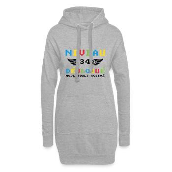 Niveau 34 Débloqué mode adult activé - Sweat-shirt à capuche long Femme - gris chiné - Devant