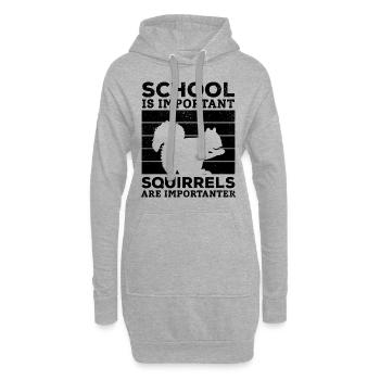 L’école est importante, mais les écureuils sont importants - Sweat-shirt à capuche long Femme - gris chiné - Devant