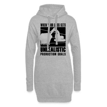 Conducteur de pelle Excavatrices Excavatrices Ouvriers Idée cadeau - Sweat-shirt à capuche long Femme - gris chiné - Devant