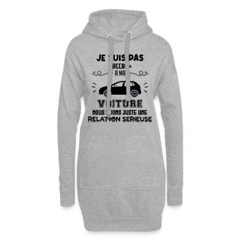 Pas accro à ma voiture - relation sérieuse cadeau - Sweat-shirt à capuche long Femme - gris chiné - Devant