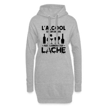 L'alcool est un ennemi - Sweat-shirt à capuche long Femme - gris chiné - Devant