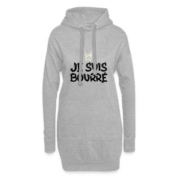 surprise je suis bourré - Sweat-shirt à capuche long Femme - gris chiné - Devant