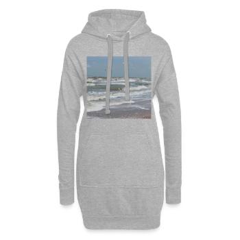 Vacances à la mer à la plage - Sweat-shirt à capuche long Femme - gris chiné - Devant