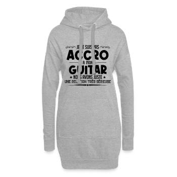 Pas accro à la guitare - Relation sérieuse - Sweat-shirt à capuche long Femme - gris chiné - Devant