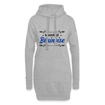 Nouvelle Béninoise - Idée cadeau bébé - Sweat-shirt à capuche long Femme - gris chiné - Devant