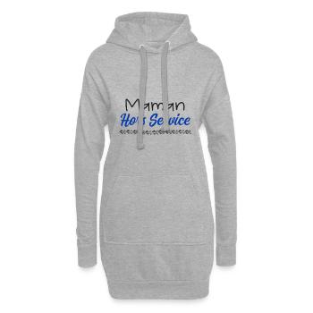 maman hors service - Sweat-shirt à capuche long Femme - gris chiné - Devant