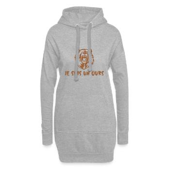 Je suis un ours - Sweat-shirt à capuche long Femme - gris chiné - Devant