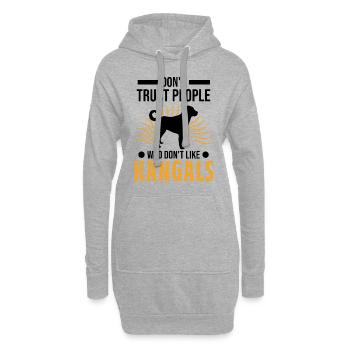 Kangal Geschenk Anatolischer Hirtenhund - Hoodie-Kleid - Grau meliert - Vorne