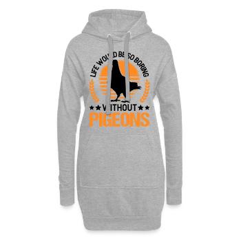 Pigeon Cadeau Pigeon Colombier Plus Chic Pigeon Voyageur - Sweat-shirt à capuche long Femme - gris chiné - Devant