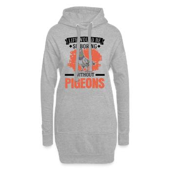 Pigeon Cadeau Pigeon Colombier Plus Chic Pigeon Voyageur - Sweat-shirt à capuche long Femme - gris chiné - Devant