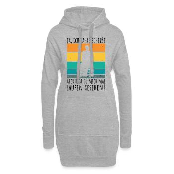 Rollstuhlfahrer Humor Spruch - Hoodie-Kleid - Grau meliert - Vorne