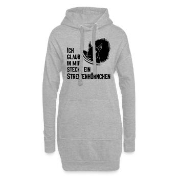 Eichhörnchen Ich Glaub In Mir Steckt Ein - Hoodie-Kleid - Grau meliert - Vorne