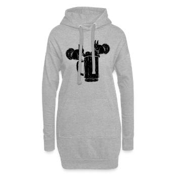 Drôle d’écureuil, drôle d’écureuil qui - Sweat-shirt à capuche long Femme - gris chiné - Devant