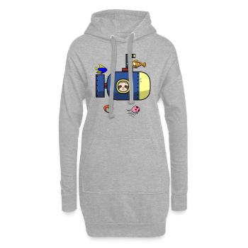 Scuba Diving Faultier Faul Tier Tauchen I Geschenk - Hoodie-Kleid - Grau meliert - Vorne