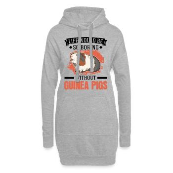 Cochon d’Inde Cadeau Cochon d’Inde - Sweat-shirt à capuche long Femme - gris chiné - Devant