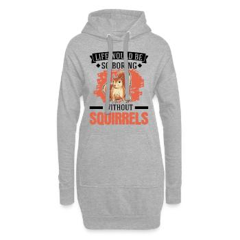 Squirrel Gift Squirrel Grey Squirrel - Hoodie Dress - heather grey - Front