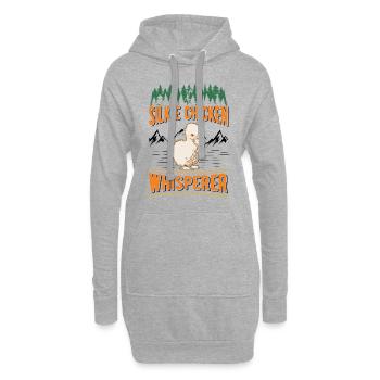 Silkie Chicken Whisperer Seidenhuhn Flüsterer - Hoodie-Kleid - Grau meliert - Vorne