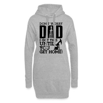 Mach Dir Keine Sorgen, Papa, Ich Habe Diese - Hoodie-Kleid - Grau meliert - Vorne