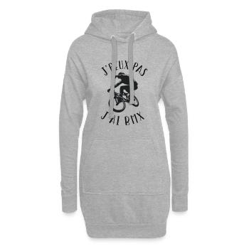 Je peux pas j'ai BMX - Sweat-shirt à capuche long Femme - gris chiné - Devant