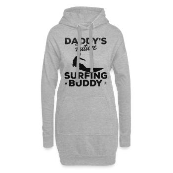Daddy's Future Surfing Buddy Surfer Surfbrett - Hoodie-Kleid - Grau meliert - Vorne