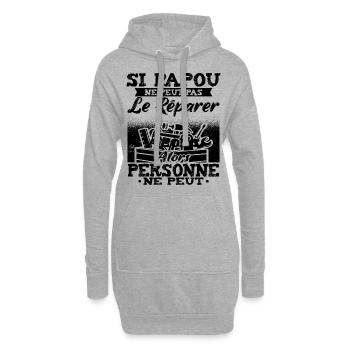Papou Bricoleur Fete Des Grand Pères Papy - Sweat-shirt à capuche long Femme - gris chiné - Devant