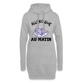 allergique au matin - Sweat-shirt à capuche long Femme - gris chiné - Devant