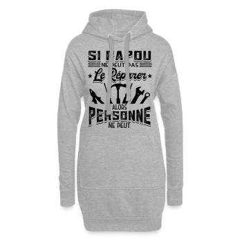 Papou Bricoleur Fete Des Grand Pères Papy - Sweat-shirt à capuche long Femme - gris chiné - Devant