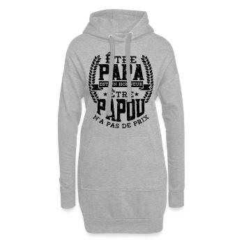 Être Papou N'a Pas De Sans Prix Fete Des Grand - Sweat-shirt à capuche long Femme - gris chiné - Devant