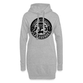 Papou Fete Des Grand Père Papy - Sweat-shirt à capuche long Femme - gris chiné - Devant