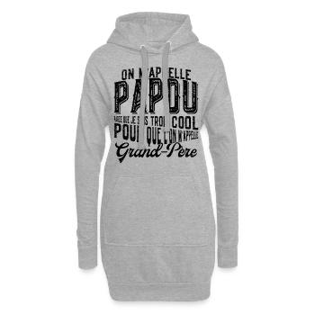 Papou Fete Des Grand Pères Papy - Sweat-shirt à capuche long Femme - gris chiné - Devant
