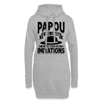 Papou Fete Des Grand Père Papy - Sweat-shirt à capuche long Femme - gris chiné - Devant