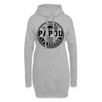 Papou Fete Des Grand Père Papy - Sweat-shirt à capuche long Femme - gris chiné - Devant