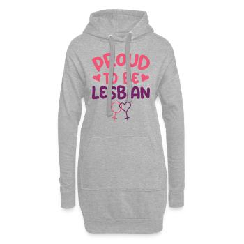 Fier d’être lesbienne LGBTQ Bisexual Pride Flag - Sweat-shirt à capuche long Femme - gris chiné - Devant