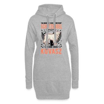 Kuvasz Schutzengel - Hoodie-Kleid - Grau meliert - Vorne