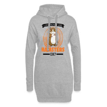 I just really like Hamsters Goldhamster Hamster - Hoodie-Kleid - Grau meliert - Vorne