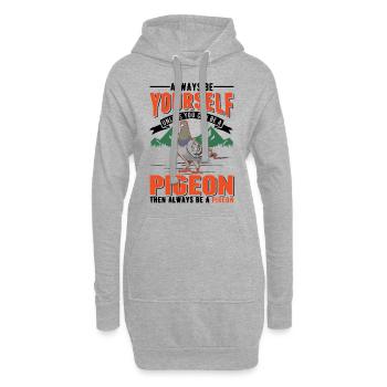 Pigeon Cadeau Pigeon Colombier Plus Chic Pigeon Voyageur - Sweat-shirt à capuche long Femme - gris chiné - Devant