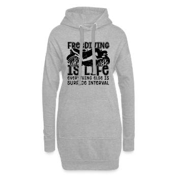 Freitaucher Freitauchen Apnoe Tauchen Geschenkidee - Hoodie-Kleid - Grau meliert - Vorne