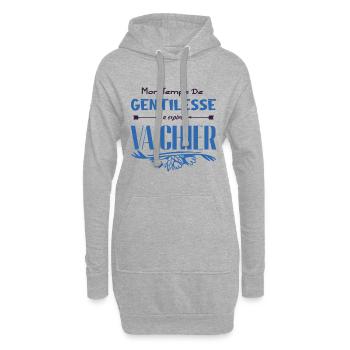 Mon temps de gentillesse a expiré - Sweat-shirt à capuche long Femme - gris chiné - Devant